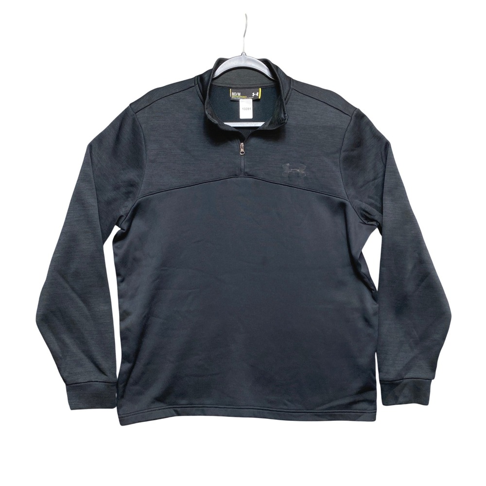 Under Armour Pullover Mens Medium Black Loose Fit Quarter Zip Performance